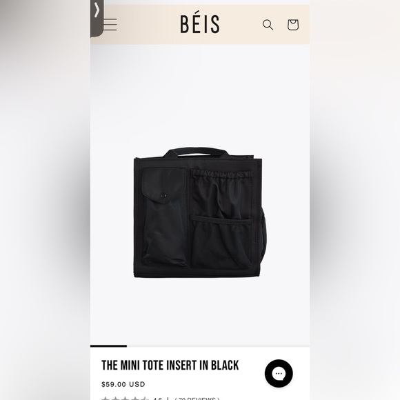 BEIS Handbags - BEIS Mini Work Tote NWOT never used-sold out on the website